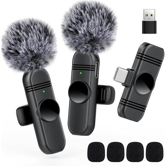 Type C Lavalier Microphone for 15,Android and Laptop,Tablet,Pc,Clip on Microphone with Noise Reduction for Video Recording,Vlog,Interviews,Live Streaming,Podcast,,Youtube 2 Pack